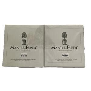 Maison de Papier Disposable Natural Paper Placemats 12” Square 2 Pads of 24 NIP